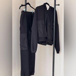 Rae Mode Black Cargo Pocket Hoodie & Jogger Set | Size S